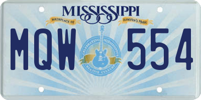 MS license plate MQW554