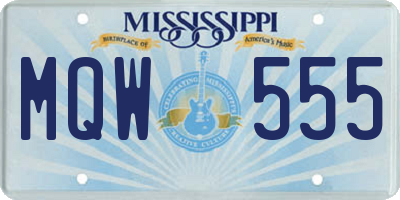 MS license plate MQW555