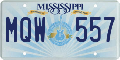 MS license plate MQW557