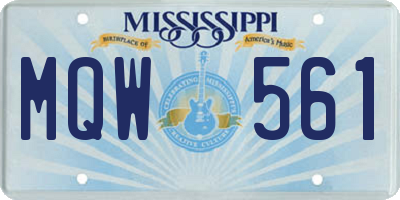 MS license plate MQW561