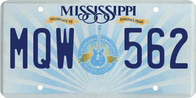 MS license plate MQW562