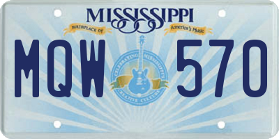 MS license plate MQW570
