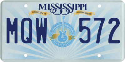 MS license plate MQW572