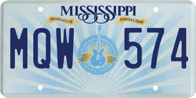 MS license plate MQW574
