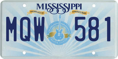 MS license plate MQW581