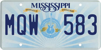 MS license plate MQW583
