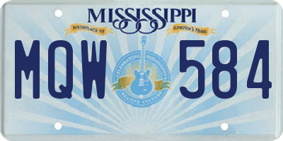 MS license plate MQW584