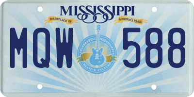 MS license plate MQW588