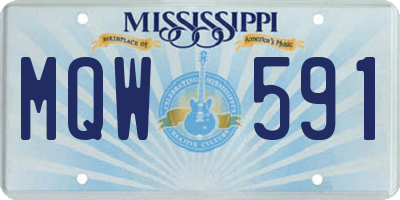 MS license plate MQW591