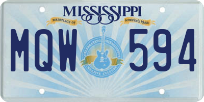 MS license plate MQW594