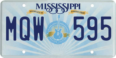 MS license plate MQW595