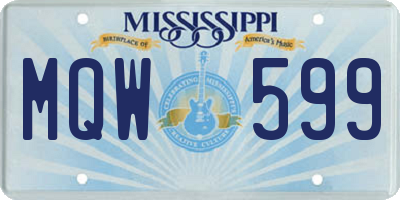MS license plate MQW599