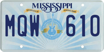MS license plate MQW610