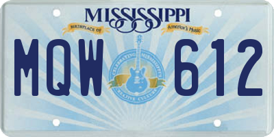 MS license plate MQW612