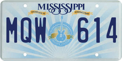 MS license plate MQW614