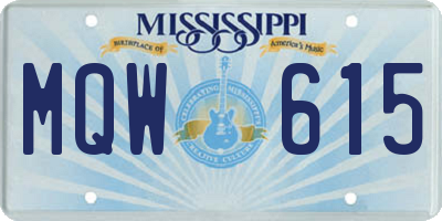 MS license plate MQW615