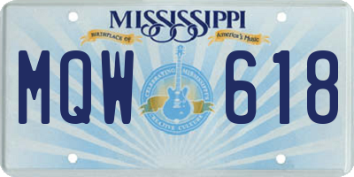 MS license plate MQW618