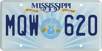 MS license plate MQW620