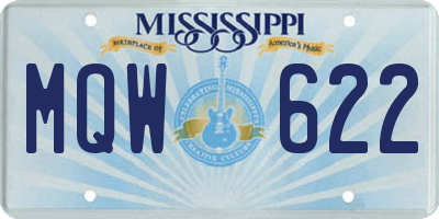 MS license plate MQW622