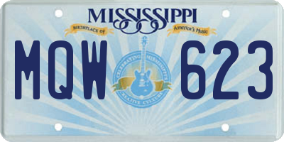 MS license plate MQW623