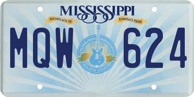MS license plate MQW624