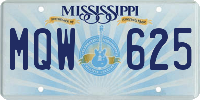 MS license plate MQW625