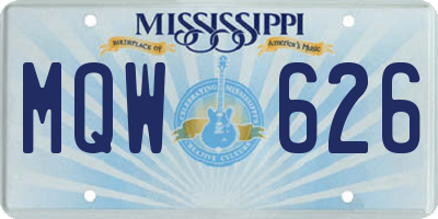 MS license plate MQW626