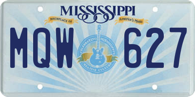 MS license plate MQW627