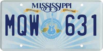 MS license plate MQW631
