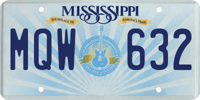 MS license plate MQW632