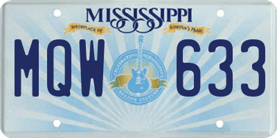 MS license plate MQW633