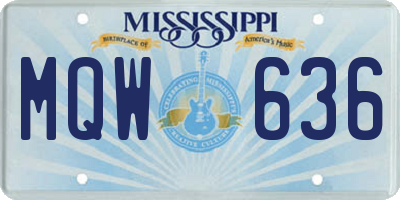 MS license plate MQW636