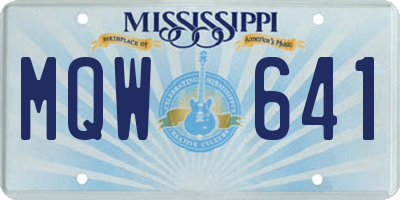 MS license plate MQW641