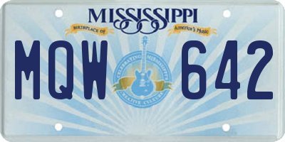 MS license plate MQW642