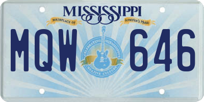 MS license plate MQW646