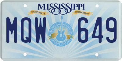 MS license plate MQW649
