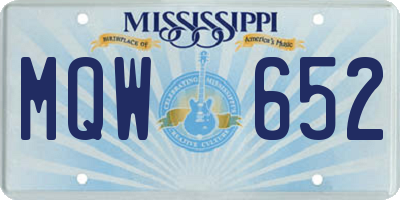 MS license plate MQW652