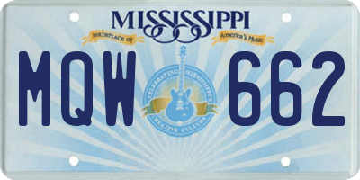 MS license plate MQW662