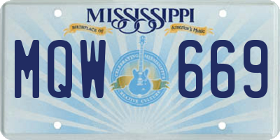 MS license plate MQW669