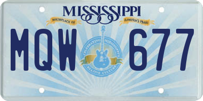 MS license plate MQW677