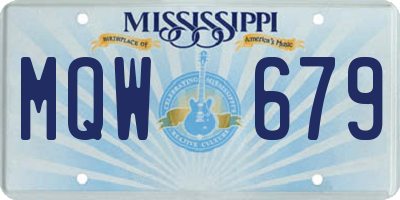 MS license plate MQW679