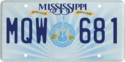 MS license plate MQW681