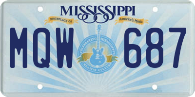 MS license plate MQW687