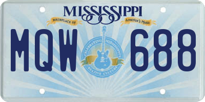 MS license plate MQW688