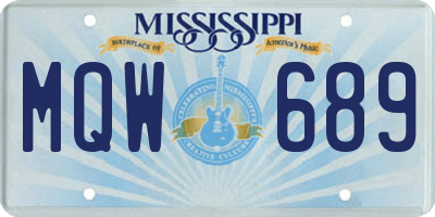 MS license plate MQW689