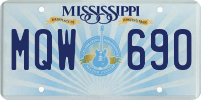 MS license plate MQW690