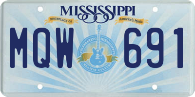 MS license plate MQW691