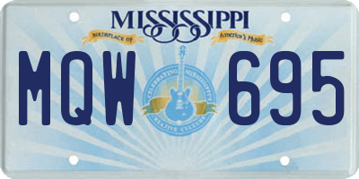 MS license plate MQW695