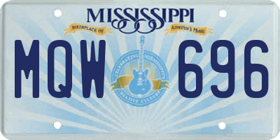 MS license plate MQW696