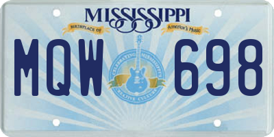 MS license plate MQW698